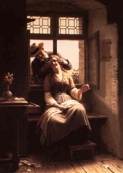 The Surprise Visitor Oil Painting by Johann Georg Meyer von Bremen