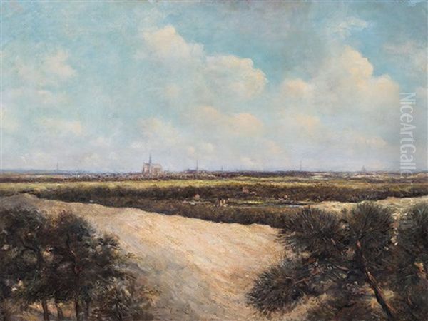 View On Haarlem Oil Painting by Anthony Andreas de Meyer