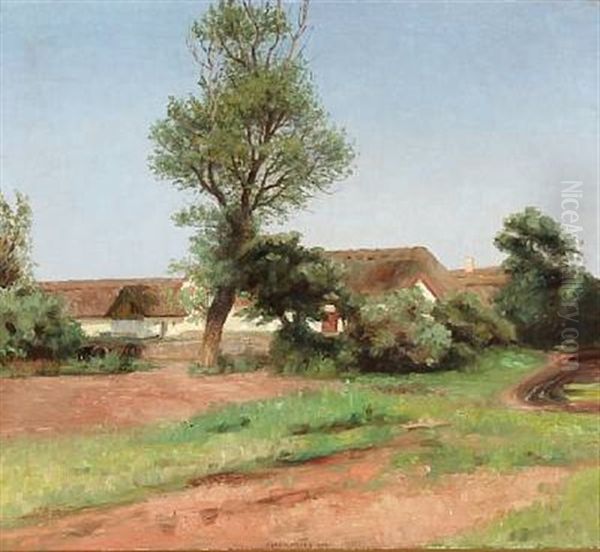 Baggaarden. Vaerlose Oil Painting by Carl Vilhelm Meyer