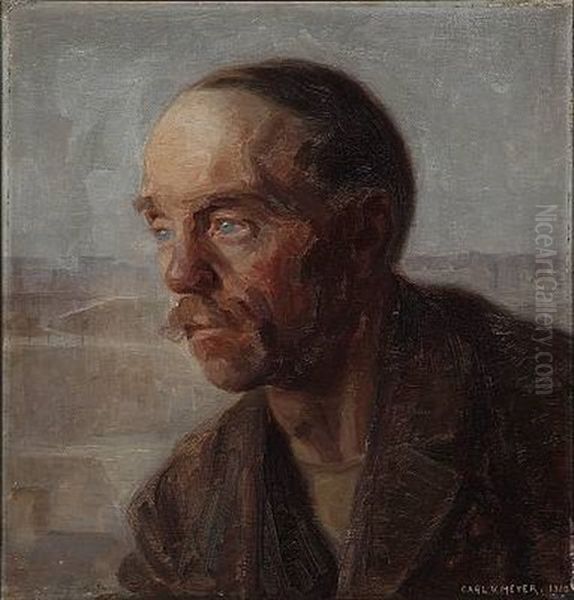 Hoved Af Arbejder Oil Painting by Carl Vilhelm Meyer