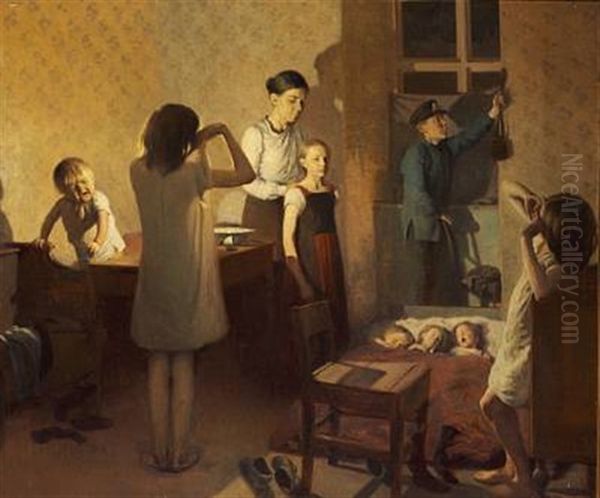 Early Morning, Everyone Is Trying To Wake Up And Get Ready For A New Day Oil Painting by Carl Vilhelm Meyer