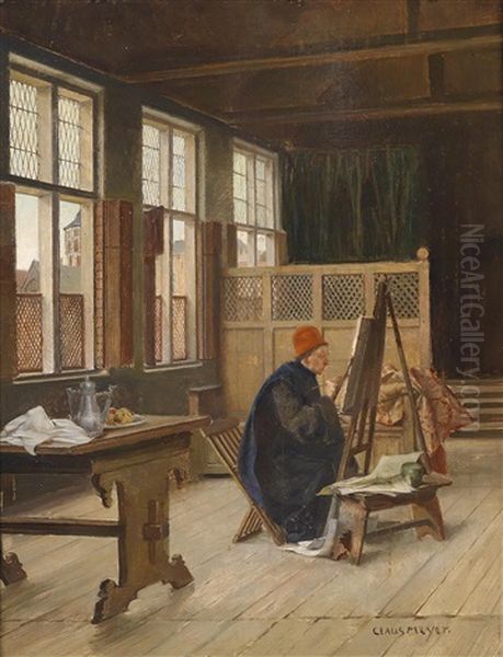 Der Maler In Seinem Atelier Oil Painting by Claus Meyer