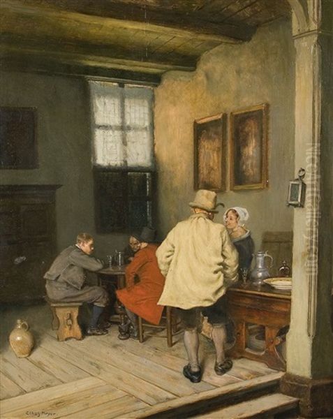 Gesprache In Der Stube Oil Painting by Claus Meyer