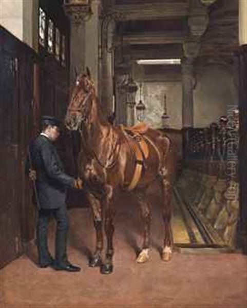 The Riding School Oil Painting by Emile Meyer