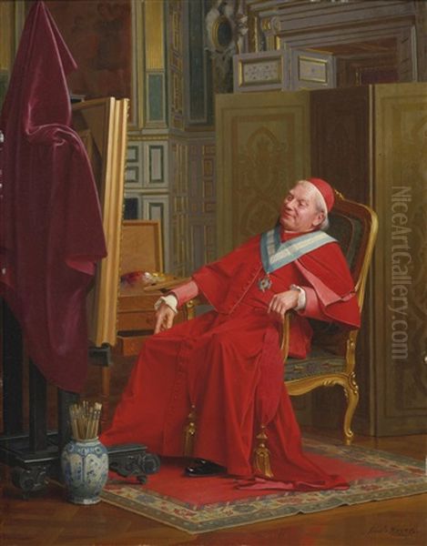 A Painting Cardinal Oil Painting by Emile Meyer