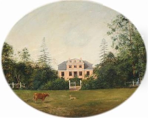 A Villa With A White Fence Oil Painting by Emmy Meyer