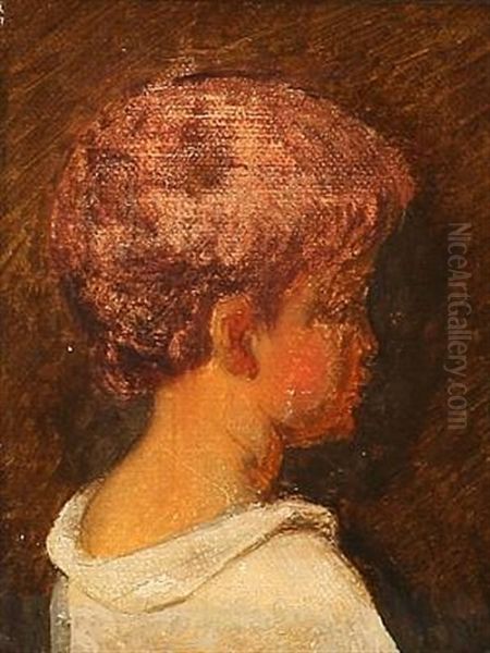 Et Lille Pus (portrait Of A Boy) Oil Painting by Ernst Meyer