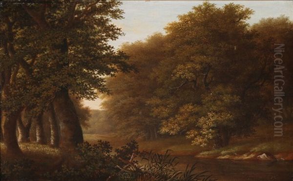 Forest Scene Oil Painting by Friedrich Elias Meyer