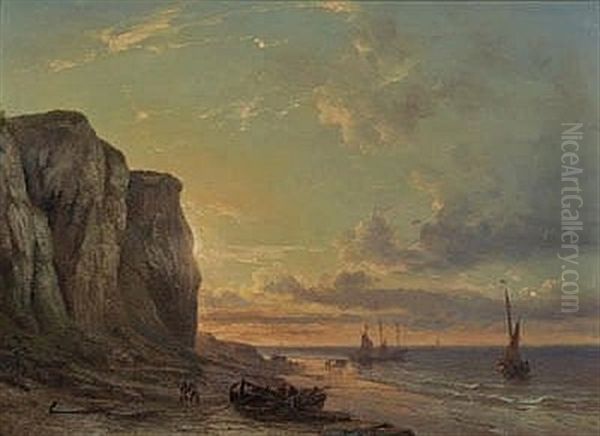 Abendstimmung Am Meer Oil Painting by Johan Hendrik Meyer