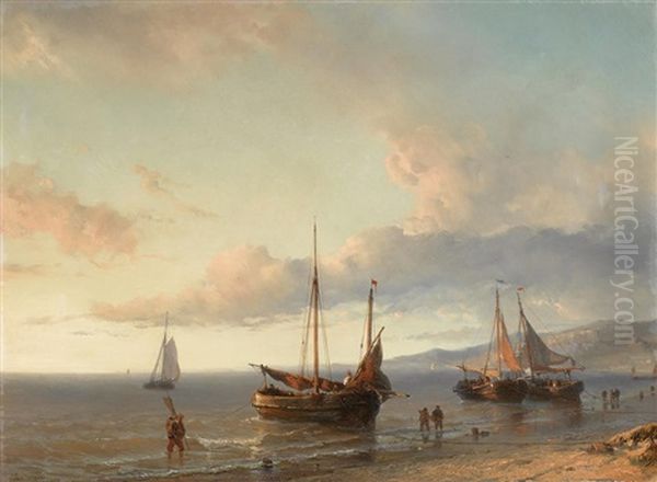 The Fisherman's Return Oil Painting by Johan Hendrik Meyer