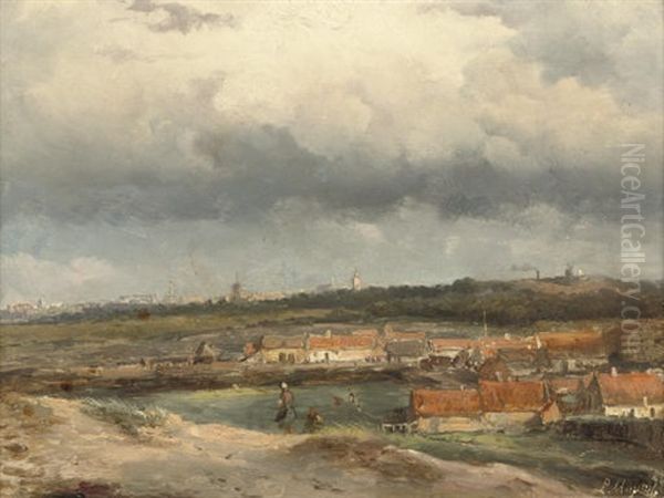 An Extensive View Over The Dunes, Scheveningen Oil Painting by Johan Hendrik Meyer