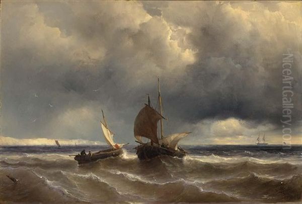 Shipping Off The Coast by Johan Hendrik Meyer