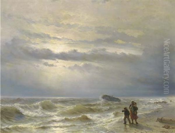 The Shipwreck Oil Painting by Johan Hendrik Meyer