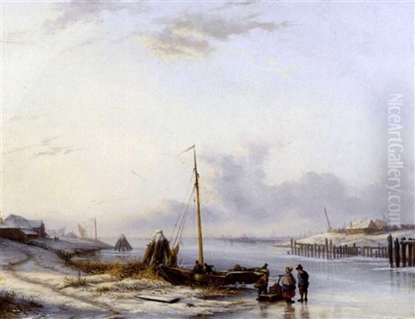 Winterlandschaft Oil Painting by Johan Hendrik Meyer