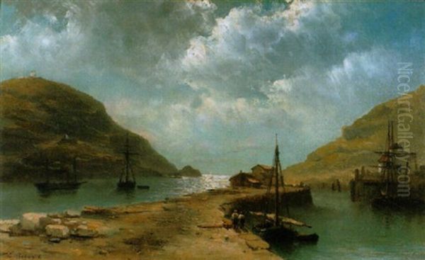 Hafenpartie Oil Painting by Johan Hendrik Meyer