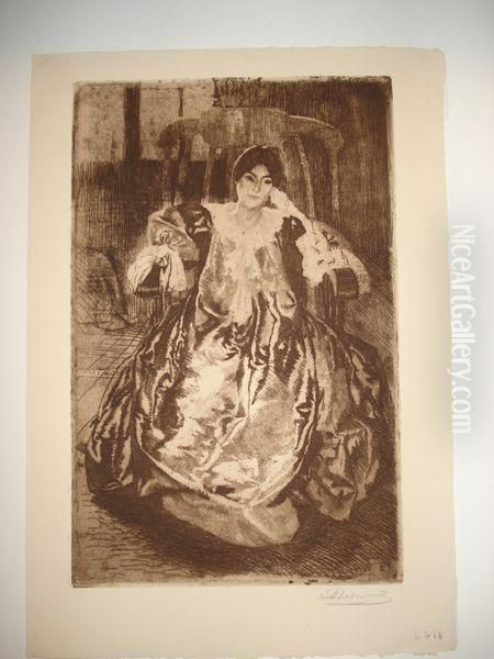 La Robe De Soie Oil Painting by Paul Albert Besnard