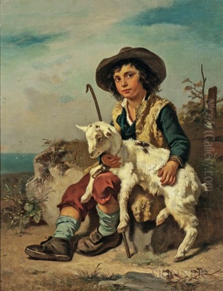 The Little Goatherd Oil Painting by Otto Meyer