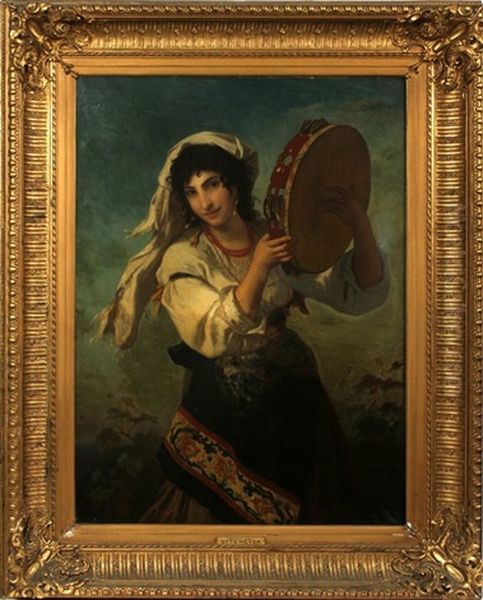 Romany Girl Oil Painting by Otto Meyer