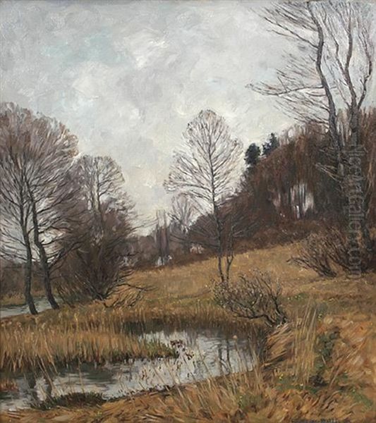 Herbstlandschaft Mit Bachaue Oil Painting by Carl Theodor Meyer-Basel