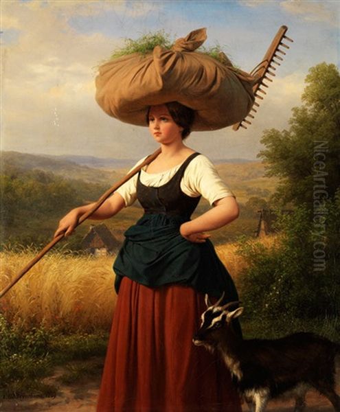 Heimkehr Vom Feld Oil Painting by Friedrich Eduard Meyerheim