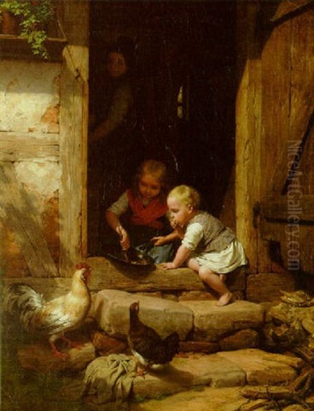 The Last Morsels Oil Painting by Friedrich Eduard Meyerheim