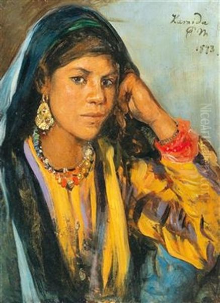 Hamida Oil Painting by Paul Friedrich Meyerheim