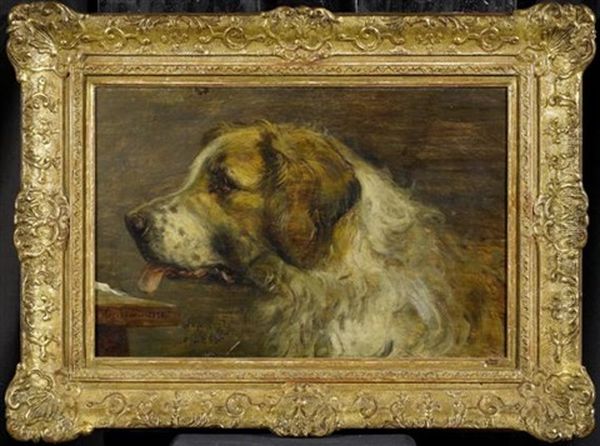 Bernadinerhund Oil Painting by Paul Friedrich Meyerheim