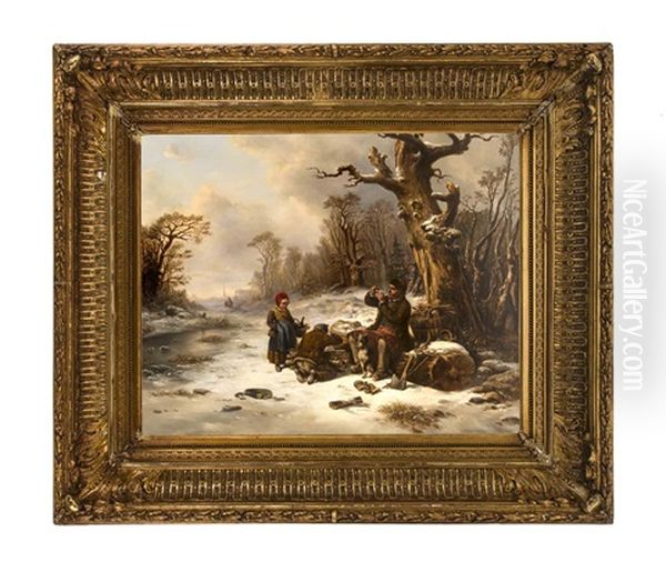 Holzsammler Im Winter Oil Painting by Wilhelm Alexander Meyerheim