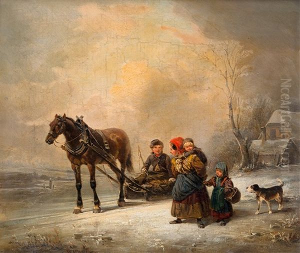 Journey Oil Painting by Wilhelm Alexander Meyerheim