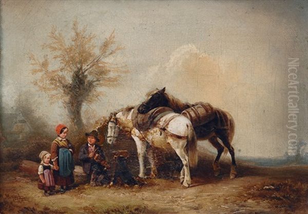 The Rest Oil Painting by Wilhelm Alexander Meyerheim