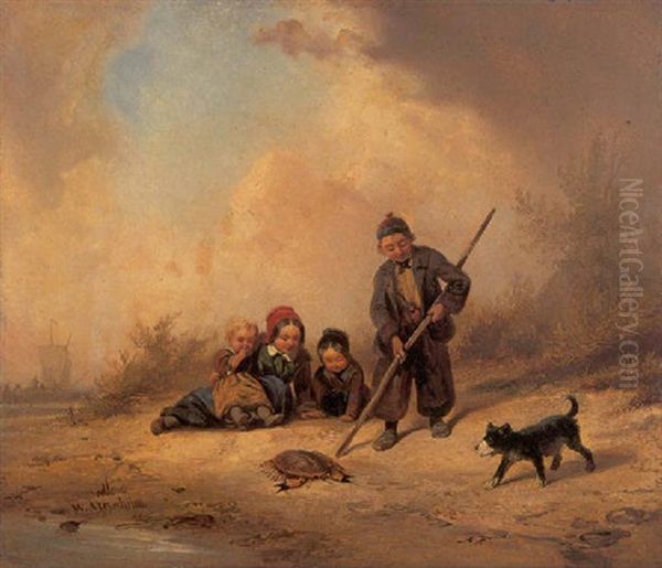 Der Krabbenfischer Oil Painting by Wilhelm Alexander Meyerheim