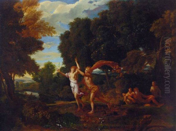 Apollo And Daphne Oil Painting by Albert Meyeringh