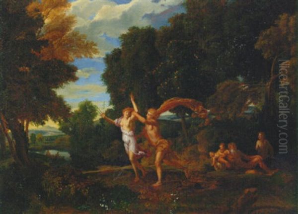 Apollo And Daphne Oil Painting by Albert Meyeringh