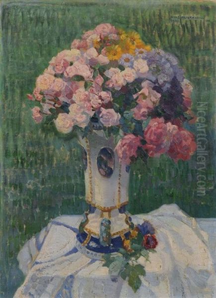 Stillleben Mit Rosen Oil Painting by Hans Meyer-Kassel