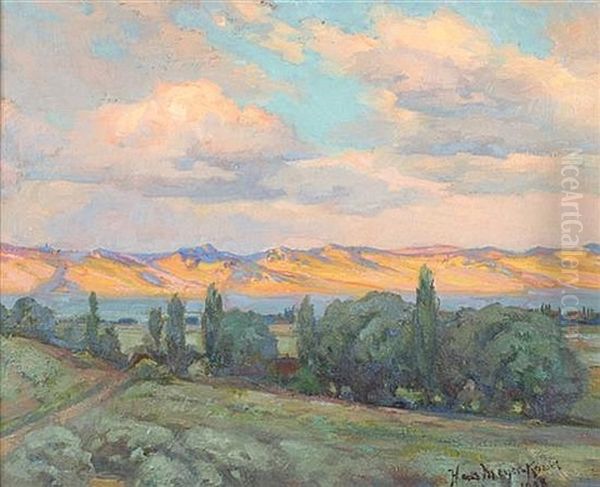 Mountain Ridge At Dusk Oil Painting by Hans Meyer-Kassel