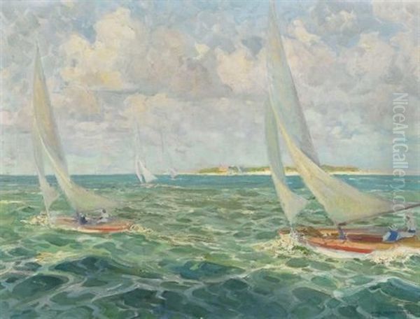 Segelregatta Vor Der Kuste Oil Painting by Hans Meyer-Kassel