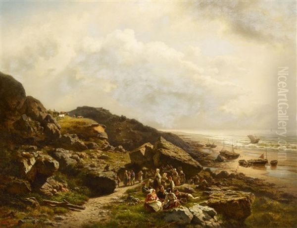 Sommertag An Der Bretonischen Kuste Oil Painting by Wilhelm Emil Meyer-Rodius