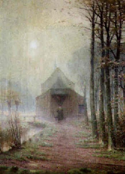 Novembermorgend Te Buggenhout Oil Painting by Isidore Meyers