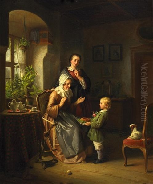 Der Geburtstagskuchen Oil Painting by Ferdinand Meyer-Wismar