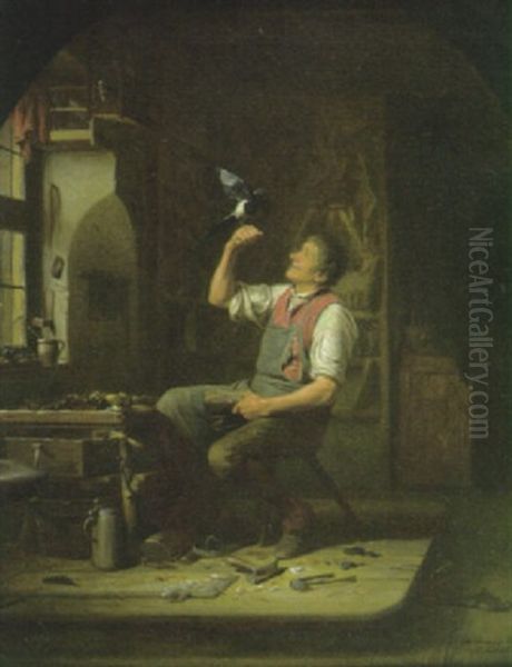 Der Gelehrige Schuler Oil Painting by Ferdinand Meyer-Wismar