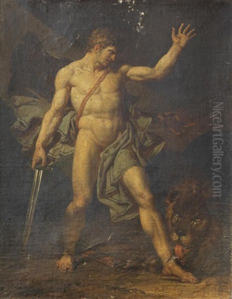 Androcles And The Lion Oil Painting by Charles Meynier