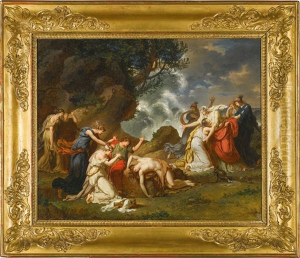 A Scene From Classical Mythology, Possibly Ceryx And Alcyone Oil Painting by Charles Meynier