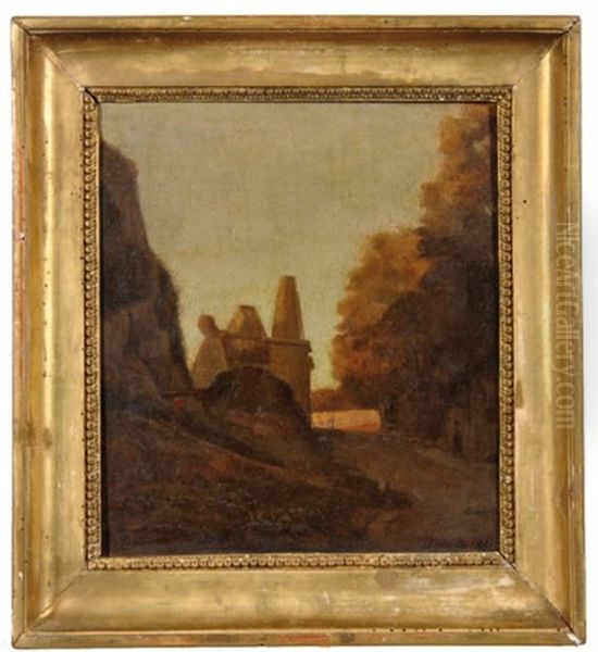 Ruines Antiques Dans La Region D'ariccia Oil Painting by Jules Joseph Meynier