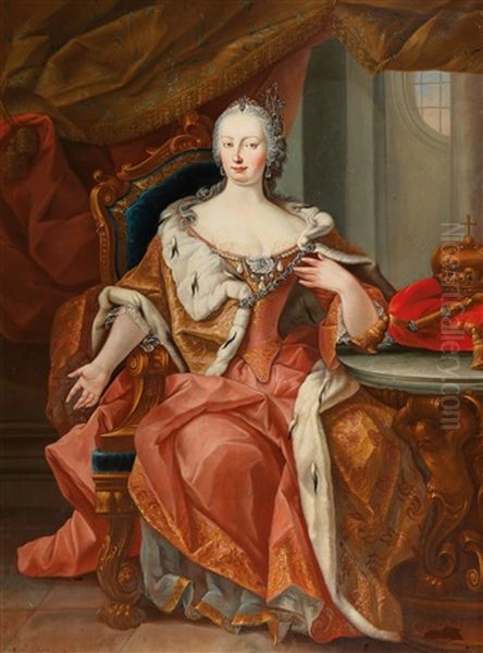 Portrait Of Empress Maria Theresia Oil Painting by Martin van Meytens the Younger