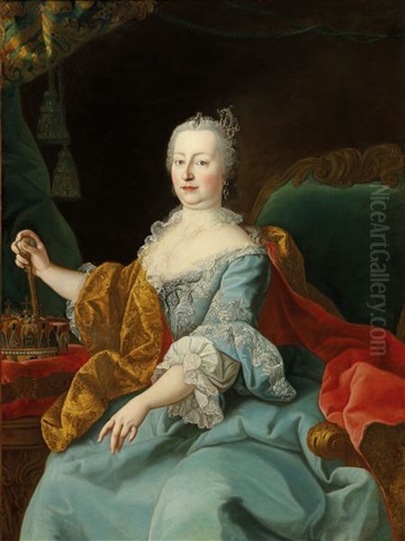 Maria Theresa As Queen Of Hungary Oil Painting by Martin van Meytens the Younger