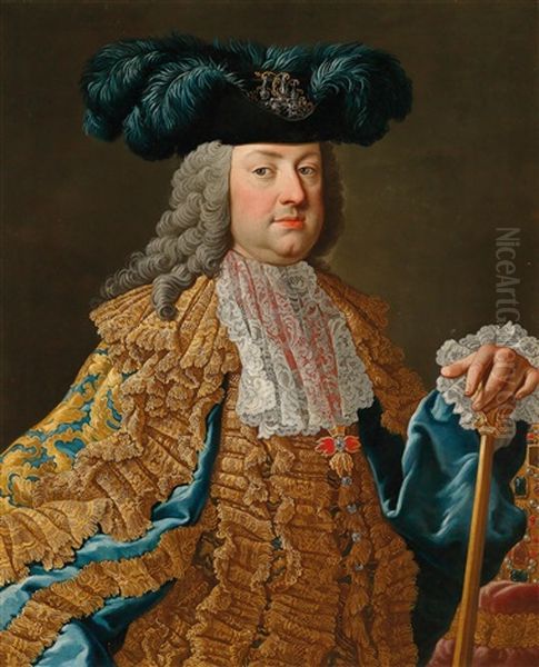 Bildnisse Des Kaisers Franz I. Stephan Und Seiner Gemahlin Maria Theresia Als Konigin Von Ungarn Oil Painting by Martin van Meytens the Younger