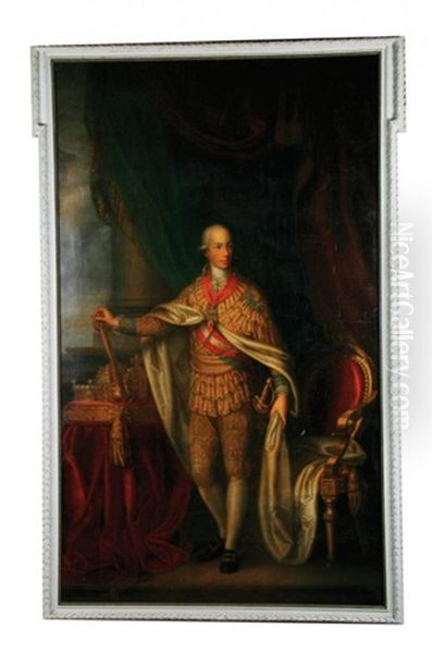 Eighteenth-century Full Length Portrait Of Joseph Ii, As A Young Man, Later Emperor Of Austria Oil Painting by Martin van Meytens the Younger