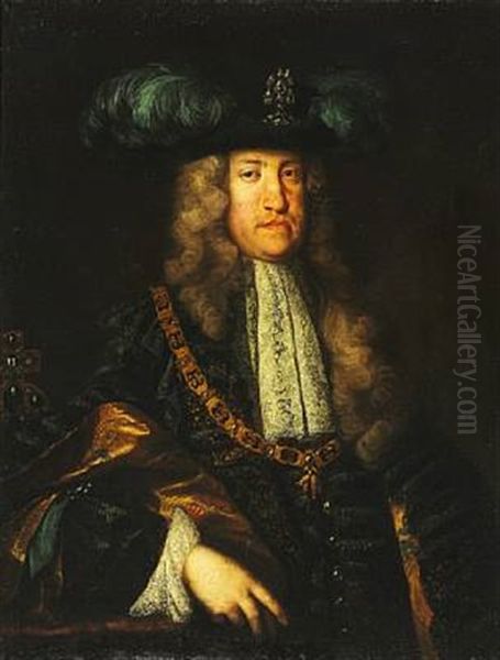 Portrait Of Charles Vi (1685-1740), Holy Roman Emperor And Father Of Empress Maria Theresia Oil Painting by Martin van Meytens the Younger