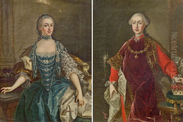 Pendants - Isabella Von Bourbon-parma Und Kaiser Joseph Ii (pair) Oil Painting by Martin van Meytens the Younger