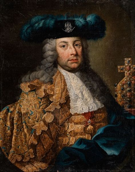 Franz Stephan Von Lothringen (franz I. Kaiser Des Heiligen Romischen Reiches) Oil Painting by Martin van Meytens the Younger